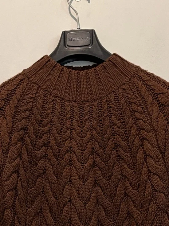 Sézane Drew Merino Wool Cable Knit Sweater Dress Brown Size Medium - Picture 7 of 13